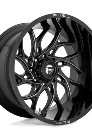 Fuel 1PC D741 RUNNER 8X200 22X8.25 -176 GLOSS BLACK MILLED Free Shipping