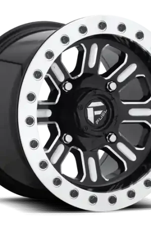 Fuel UTV D910 HARDLINE BEADLOCK 4X156 15X7 +38 GLOSS BLACK MILLED Final Sale