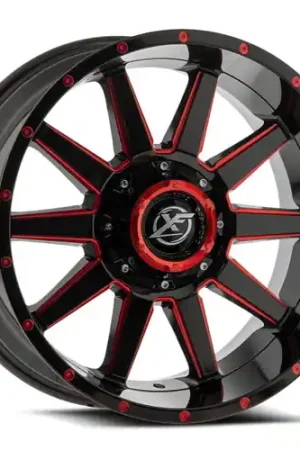 Shop Now XF Off-Road XF-219 5x127/5x139.7 20x9 +0 Gloss Black & Red Milled