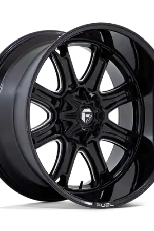 Popular Fuel 1PC DARKSTAR 8X165.1 22X10 -18 GLOSS BLACK MILLED