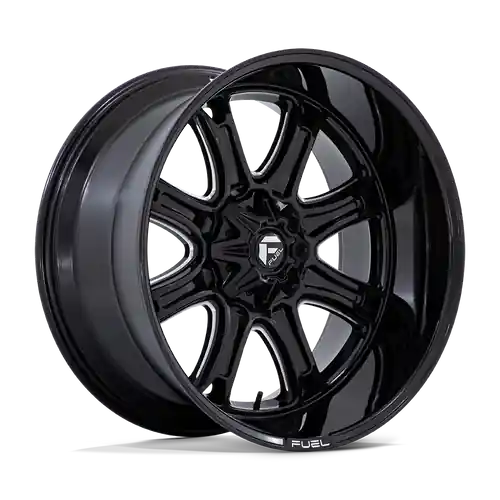 Popular Fuel 1PC DARKSTAR 8X165.1 22X10 -18 GLOSS BLACK MILLED