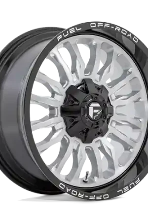 Fuel 1PC D798 ARC 6X135/6X139.7 22X12 -44 SILVER BRUSHED FACE WITH MILLED BLACK LIP Weekend Sale