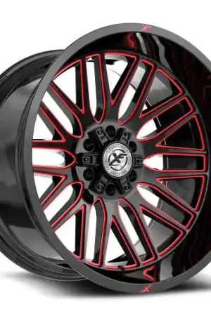 XF Off-Road XF-240 5x127/5x139.7 24x14 -76 Gloss Black & Red Milled Popular