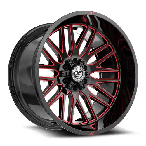 XF Off-Road XF-240 5x127/5x139.7 24x14 -76 Gloss Black & Red Milled Popular