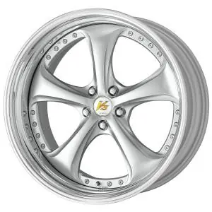 Work Wheels VS-KF 5x100 19x10.5+15 Light Grey Silver O Disk STEP RIM Worldwide Shipping