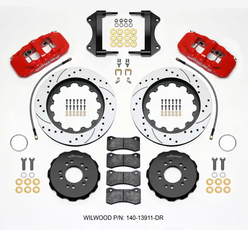 Order Now Wilwood AERO6 Front Hat Kit 15.00 Drilled Red 2014-up Corvette C7 w/Li — PMD Premier Motoring Development