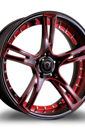 Super Sale MARQUEE WHEELS M3247 5x114.3 22x10.5+40 BLACK / RED MILLING