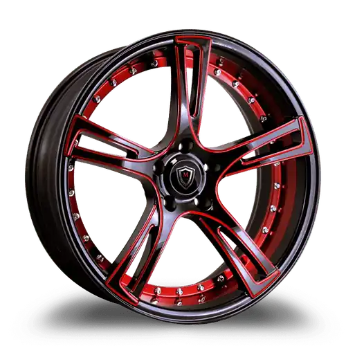 Super Sale MARQUEE WHEELS M3247 5x114.3 22x10.5+40 BLACK / RED MILLING
