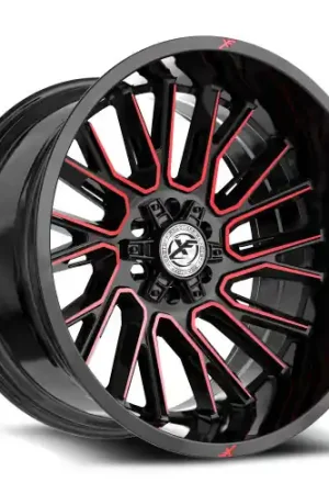 Weekend Sale XF Off-Road XF-230 6x135/6x139.7 17x9 +12 Gloss Black & Red Machined