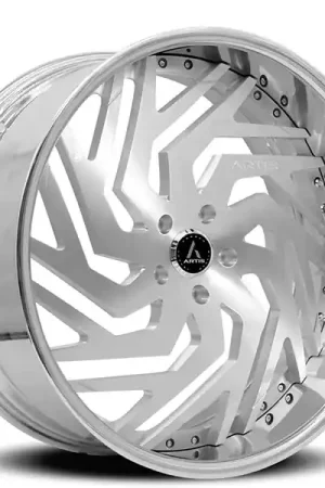 20" Artis Forged Wheels Cicero Brushed Silver Face with Chrome Lip Rims New Release