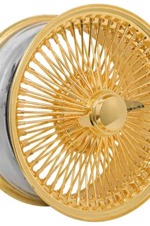 Limited Edition 15x7" LA Wire Wheels FWD 100-Spoke Straight Lace American Gold Plating Rims