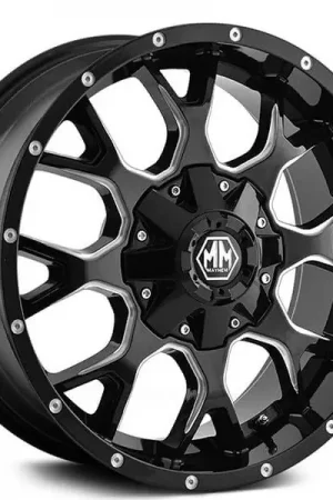 18" Mayhem Wheels 8015 Warrior Black with Milled Spokes Off-Road Rims Best Choice