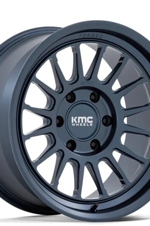 Special Discount 17" KMC Wheels KM447 Impact Metallic Blue Off-Road Monoblack Forged Rims