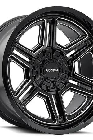 20" Mayhem Wheels 8117 Hermosa Black Milled Off-Road Rims Weekend Sale