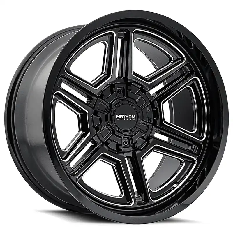 20" Mayhem Wheels 8117 Hermosa Black Milled Off-Road Rims Weekend Sale
