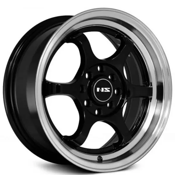 Factory Price 15" NS Wheels Tuner NS1202 Black with Machined Lip Rims
