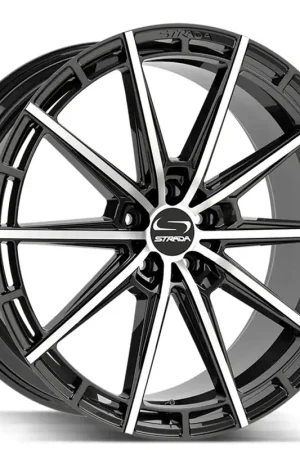 Low Price 20" Strada Wheels Palo Gloss Black Machined Flow Formed Rims