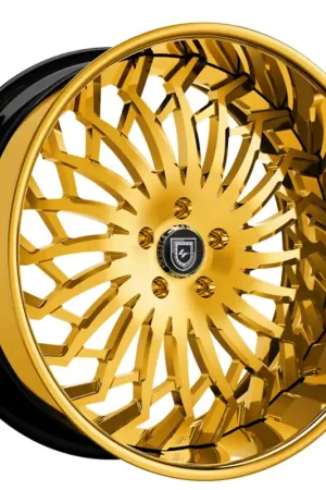 Last Chance 26" Lexani Forged Wheels LF-743 Spartacus Gold over Chrome Rims