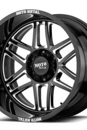 Today Only 20" Moto Metal Wheels MO992 Folsom Gloss Black Milled Off-Road Rims