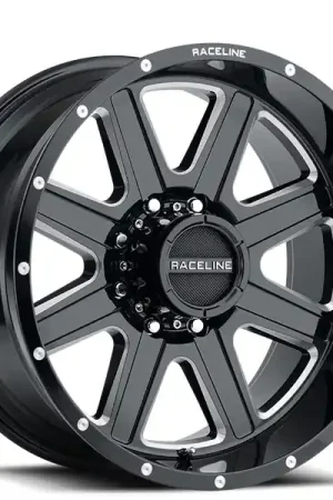 22" Raceline Wheels 940M Hostage Gloss Black Milled Off-Road Rims Premium