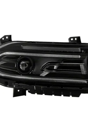 Limited Offer OE Style Projector Headlight with DRL Switchback; Black Housing; Clear Lens; Passenger Side