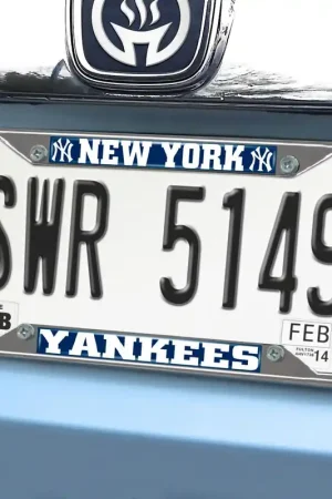 Next Day Delivery License Plate Frame with New York Yankees Logo; Blue