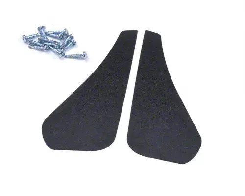 Popular Mud Flaps; Rear; Satin Black Ice Vinyl