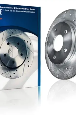Money Back Guarantee Rear Drilled and Slotted Brake Rotors (Pair)