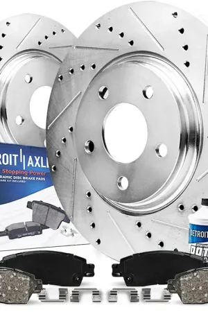 Viral 6pc Front Drilled Slotted Rotors and Ceramic Brake Pads Kit
