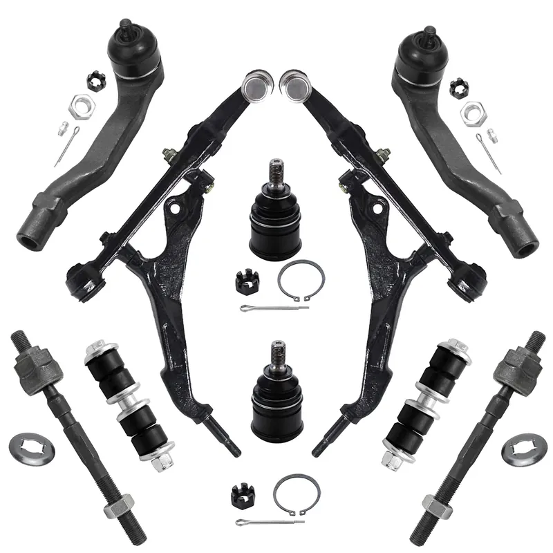 10pc Front Lower Control Arms Ball Joints Tie Rods Sway Bar Links Suspension Kit Deal