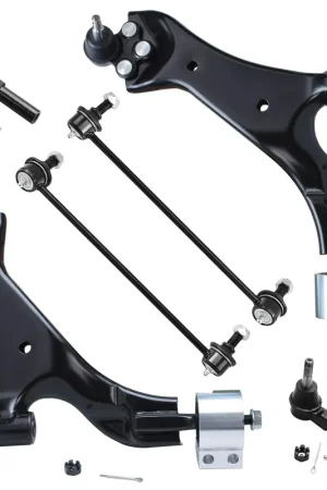 6pc Front Lower Control Arms Sway Bar Links Tie Rods Suspension Kit Express Delivery