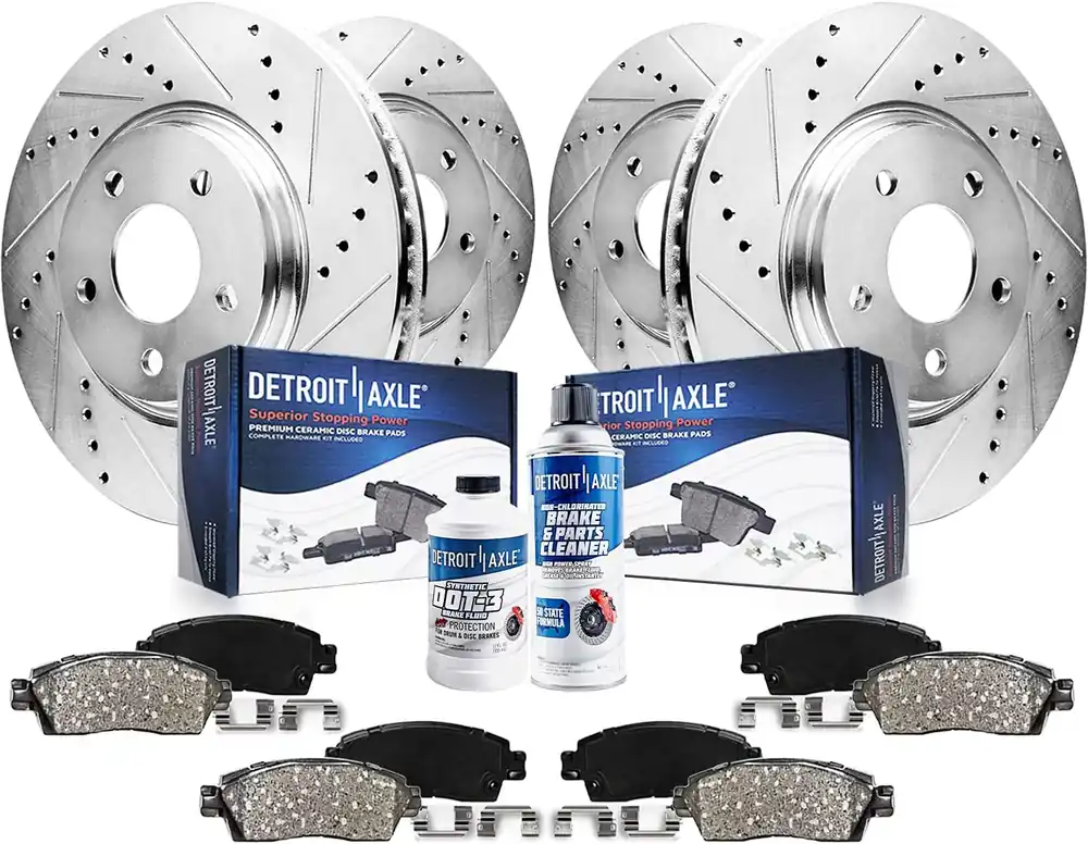 Limited Edition 10pc Front & Rear Drilled Slotted Rotors and Ceramic Brake Pads Kit