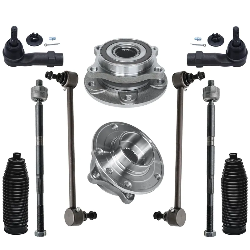 10pc Front Wheel Hub and Bearings Tie Rods Sway Bar Links Suspension Kit Must Have