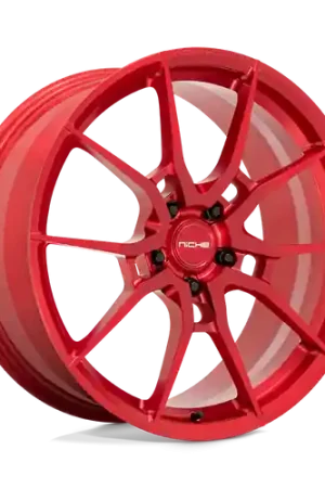 Niche Mono T113 KANAN 5X112 20X9 +25 BRUSHED CANDY RED Money Back Guarantee