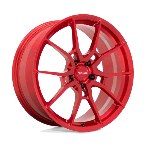 Niche Mono T113 KANAN 5X112 20X9 +25 BRUSHED CANDY RED Money Back Guarantee
