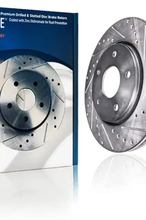 Rear Drilled and Slotted Brake Rotors (Pair) Buy Direct