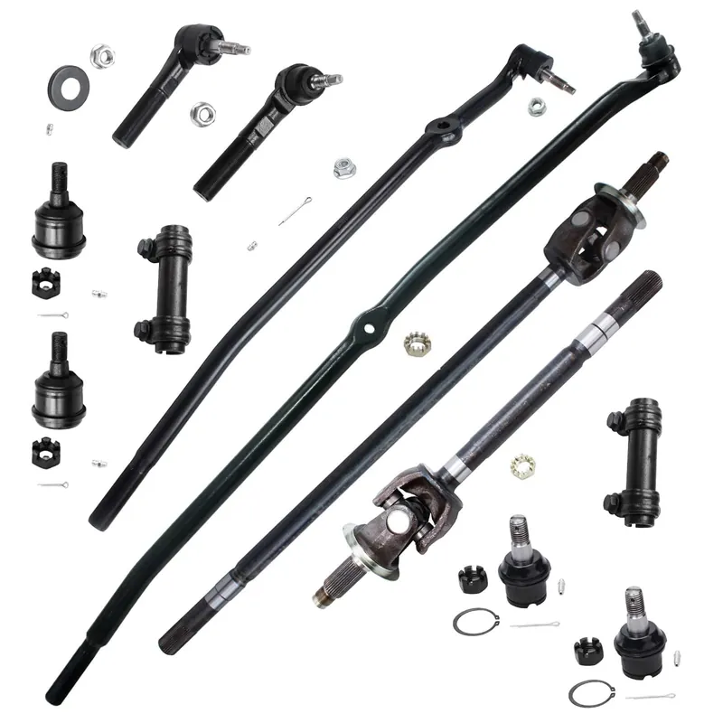 12pc Front U-Joint Axles Ball Joints Tie Rods Adjusting Sleeves Suspension Kit In Demand