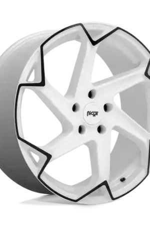 Buy Direct Niche 1PC M257 FLASH 5X114.3 20X10.5 +40 GLOSS WHITE WITH BLACK
