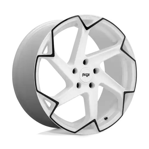 Buy Direct Niche 1PC M257 FLASH 5X114.3 20X10.5 +40 GLOSS WHITE WITH BLACK