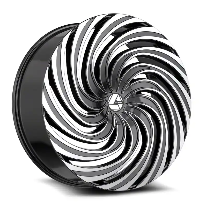 Azara AZA-535 Gloss Black and Machined Wheel; Rear Only; 22x9.5; 15mm Offset Trusted Brand