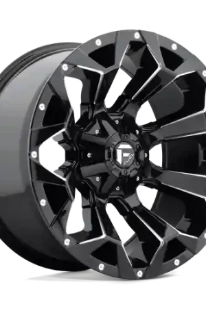 Same Day Shipping Fuel 1PC D576 ASSAULT 5X114.3/5X127 18X9 +1 GLOSS BLACK MILLED