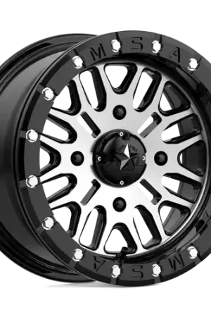 Direct From Factory MSA Offroad Wheels M37 BRUTE BEADLOCK 4X137 14X7 +10 GLOSS BLACK MACHINED