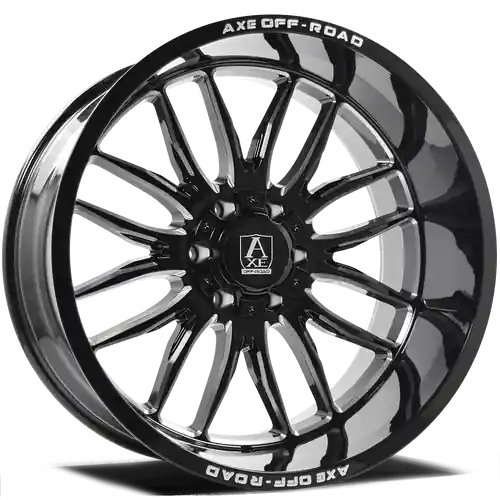 Axe HADES 6x135/6x139.7 24X12 -44 GLOSS BLACK MILLED Exclusive