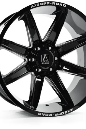 Axe ARTEMIS 8x165 20X12 -44 GLOSS BLACK MILLED Luxury