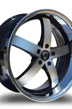Secure Checkout Marquee M5330 Wheel - 20x10.5 5x115 Black Machined w/ Stainless Lip 20mm - FREE T-SHIRT INCLUDED!