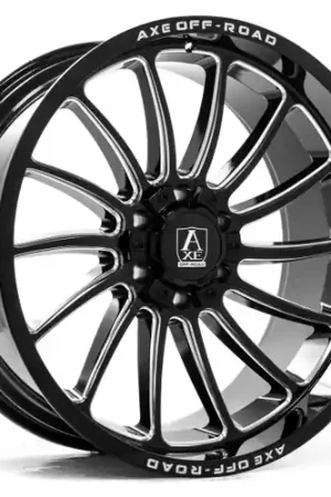 Express Delivery Axe CHRONUS 5x127/5x139.7 24X12 -44 GLOSS BLACK MILLED
