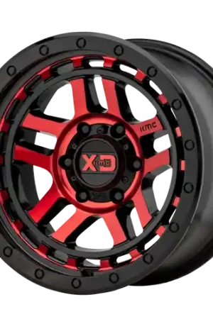 Seasonal Sale XD XD140 RECON 6X139.7 17X9 -12 GLOSS BLACK MACHINED WITH RED TINT