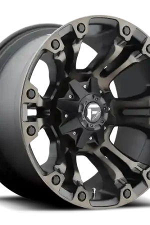 Final Sale Fuel 1PC D569 VAPOR 8X170 17X9 -12 MATTE BLACK DOUBLE DARK TINT