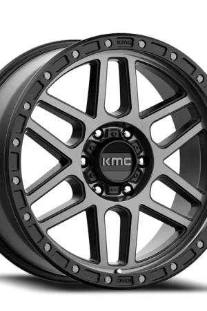 Free Returns Kmc Km544 Mesa Wheel 17x9 6x114.3 Satin Black Machined With Gray Tint 18mm - FREE T-SHIRT INCLUDED!
