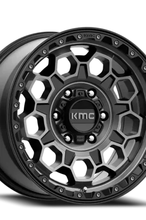 Kmc Km545 Trek Wheel 17x9 6x114.3 Satin Black Machined With Gray Tint 18mm - FREE T-SHIRT INCLUDED! Luxury